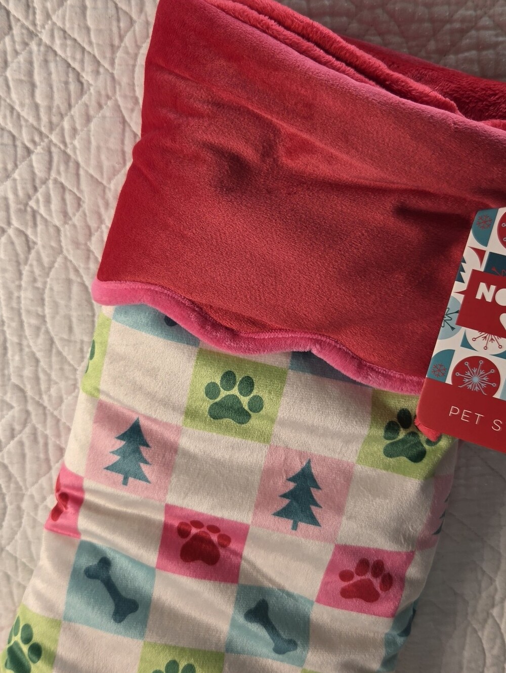 Pink Patterned Pet Stocking - Picture 4 of 9
